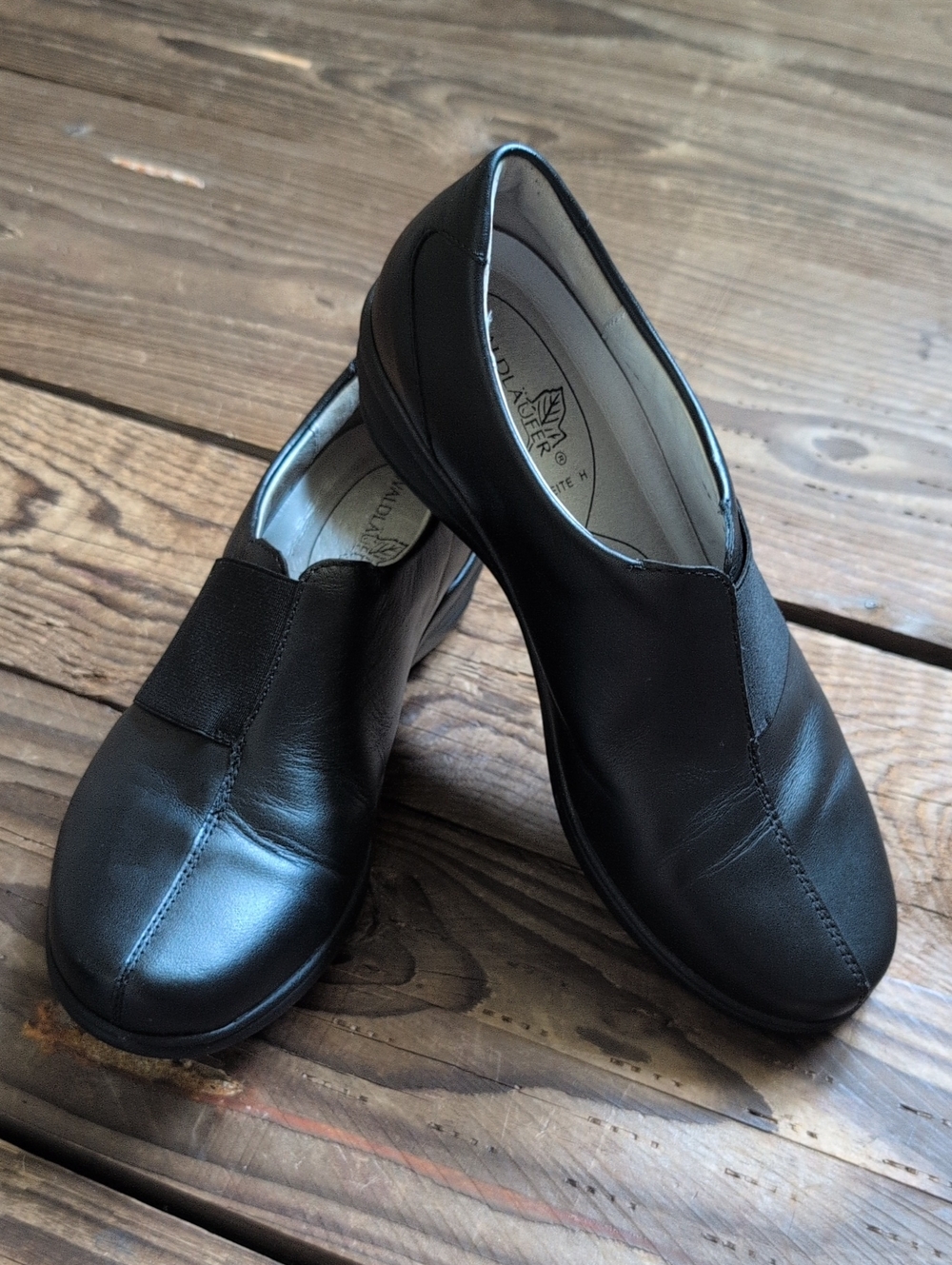 Waldlaufer Black Women's Slip-On Comfort Loafers US6
